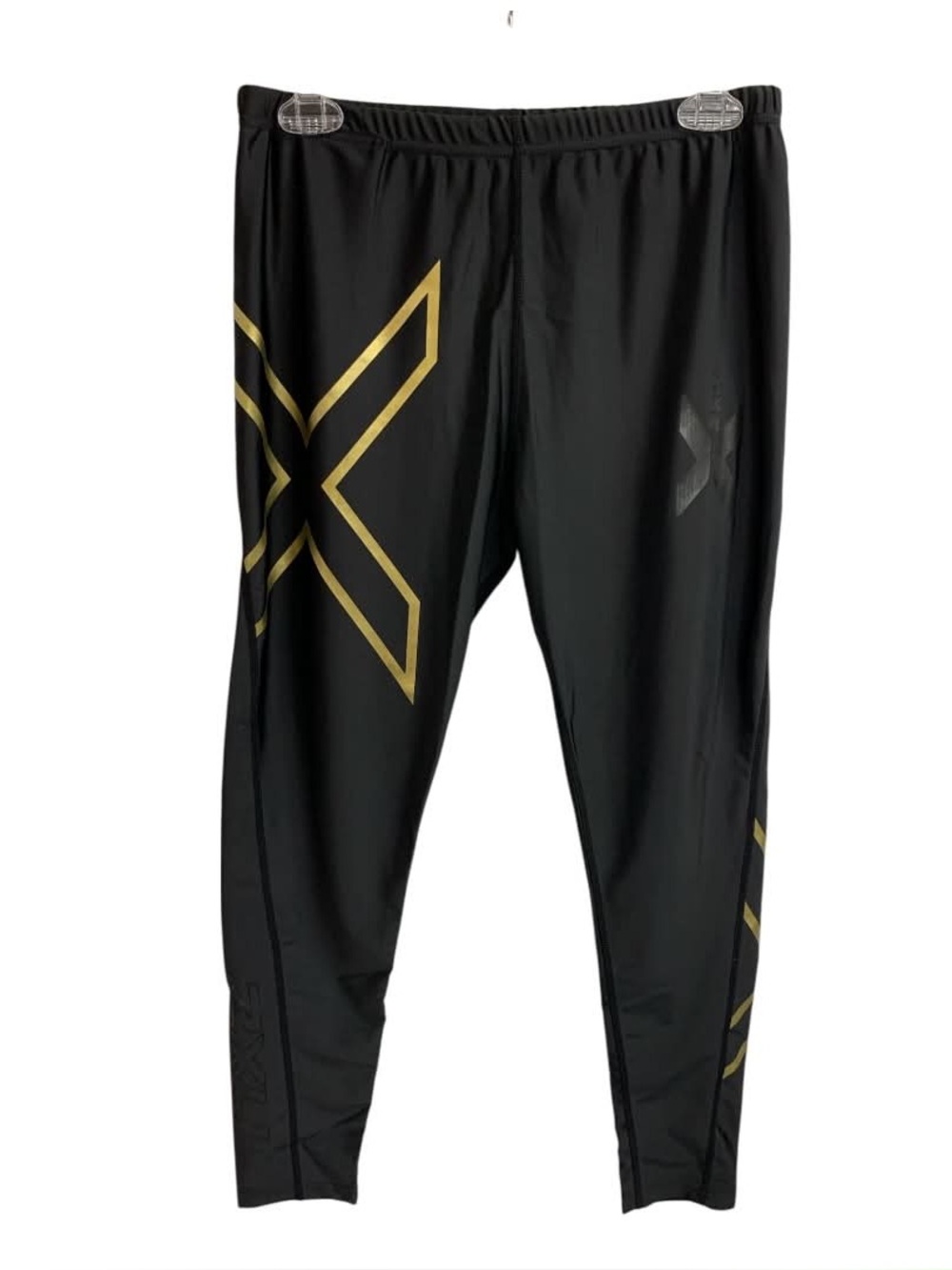 2XU Black Compression Tights with Gold Logo Size L